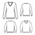 long-sleeved V-neck sweater image